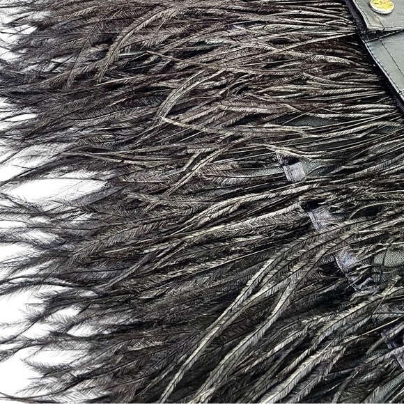 Lolitas&Lolos Black Cropped Leatherette Jacket S Feathers Snap Button Cute Goth - Picture 6 of 16